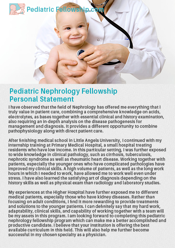 personal statement pediatric residency