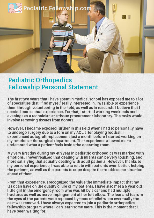 Pediatric Personal Statement Sample